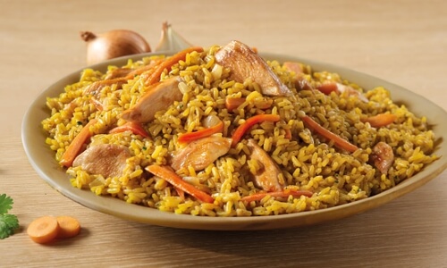 Rice with vegetables in various cuisines of the world