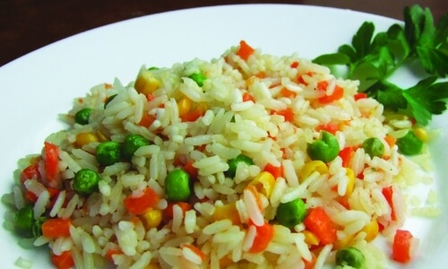 Rice with vegetables in various cuisines of the world