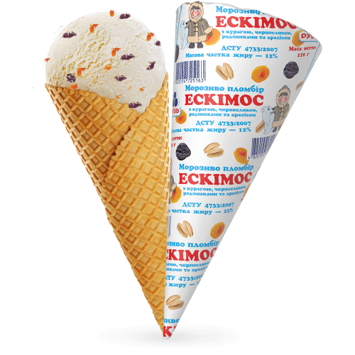 Мороженое ««Эскимос» с курагой, черносливом, изюмом и арахисом»