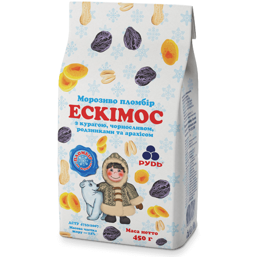 «“Eskimos” with Dried Apricots, Prunes, Raisins and Peanuts» Ice Cream