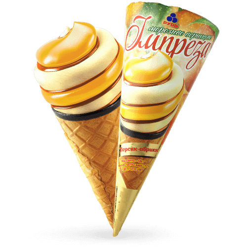 «"The Impreza" ice cream cone – peach & apricot» Ice Cream