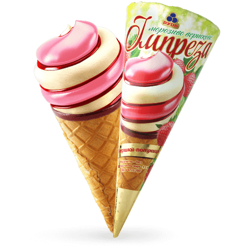 «“Impreza Cream-Strawberry“ cone» Ice Cream
