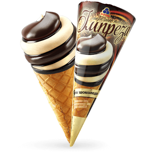 «“Impreza Three Chocolates“ cone» Ice Cream