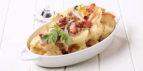 potato salad with sour cream and bacon