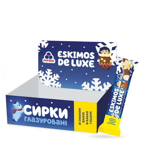 Сирки «Eskimos de Luxe ванільний сирок у какао-глазурі, мультипак»
