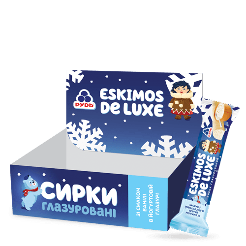 Сирки «Eskimos de Luxe ванільний сирок у йогуртовій глазурі, мультипак»