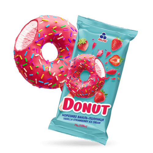 Мороженое «DONUT«ВАНИЛЬ – КЛУБНИКА»»