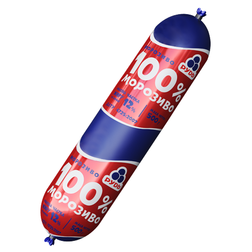 «100% морозиво» 500 г — класичне біле морозиво від ТМ «Рудь»