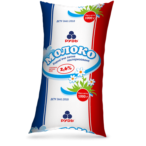 Молочні продукти Молоко 2,6% ТМ «Рудь»