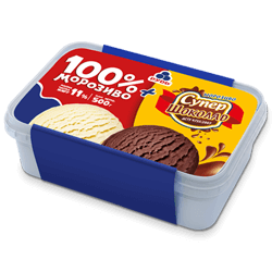 «"THE 100% ICE CREAM" + "THE SUPER CHOCOLATE" – IN TRAY CONTAINER»