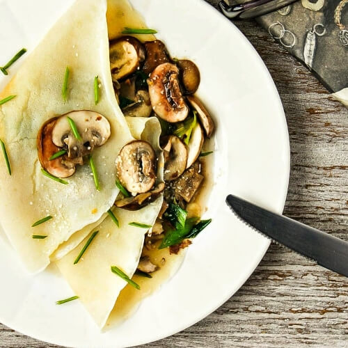  Вкусные блинчики с грибами