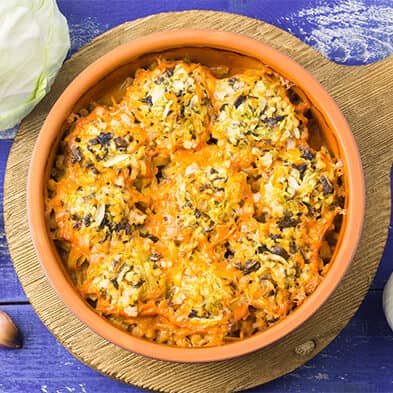 lazy holubtsi (cabbage rolls) in sour cream