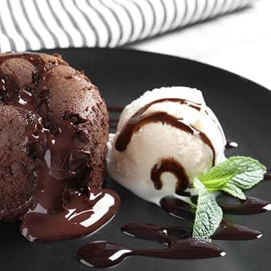 Chocolate Fondant with Ice Cream
