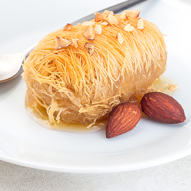 Kadaif with ricotta and pistachios