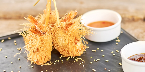 Shrimps with kadaif dough