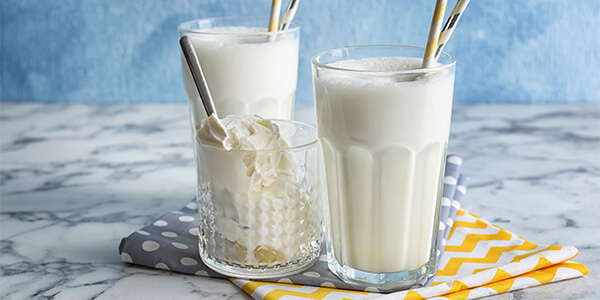 Traditional Milkshake with Milk and Ice Cream