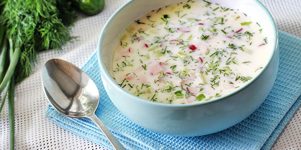 diet okroshka with yoghurt