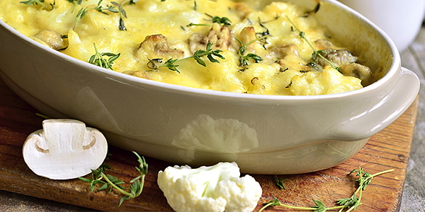 Cauliflower Baked with Mushrooms