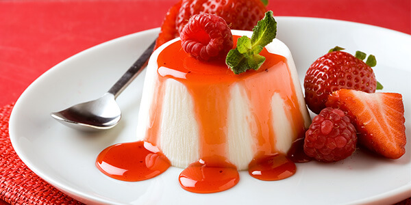 Traditional Panna Cotta with Berry Sauce